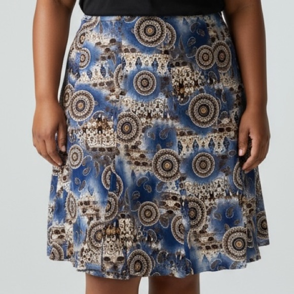 Women’s Blue and Brown Skirt size 1x Lightweight - Picture 1 of 4